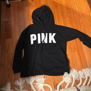PINK black sweatshirt-Black - M